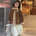 韓国風 ジャケット キッズ服 子供服 ジュニア 上着 コート キッズファッション 長袖 トップス アウター 送料無料 毛皮 厚手 キッズ ベビー 洋服 女の子 フォーマル 冬物 イベント フェイクファー 女児 子供用 子ども服 暖かい 防寒 シンプル 保温 防風 誕生日 kids 110~170cm(4)