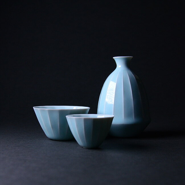 樂天商城 - 【共箱付】青白磁酒器揃（IH-006）　　作家「市川博一」