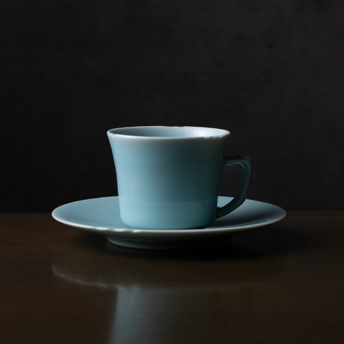 和食器 | コーヒーカップ | 青白磁カップ＆ソーサー（IH-059）　　作家「市川博一」