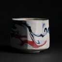 彩墨流茶碗 -白赤黒-（JS-719）　作家「瀬津純司」