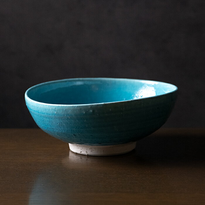 中鉢 | トルコブルー楕円鉢（KIA-151）　作家「荒木漢一」