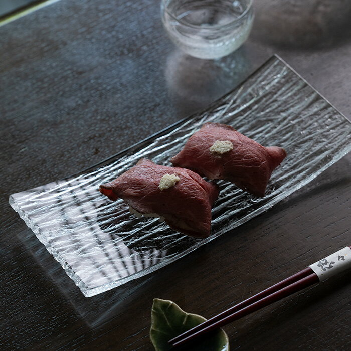 ガラス 中皿 | 樹氷へぎ板皿（KOK-050）　作家「岸本耕平」