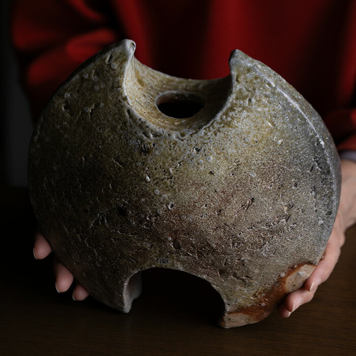 共箱付 | 伊賀まどか花器「大」（MA-374) 　作家「新学」