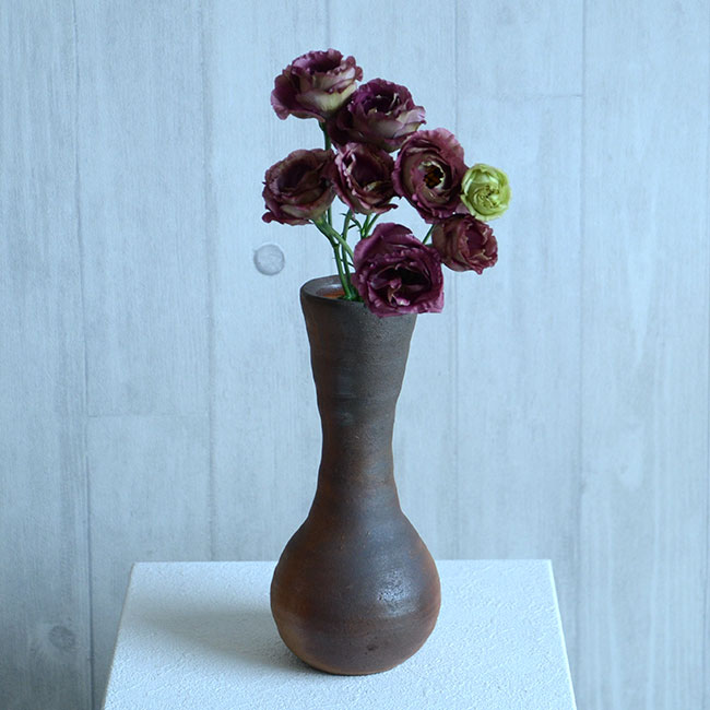 送料無料 ｜花器　南蛮花生（共箱付no.2）　作家「川淵直樹」