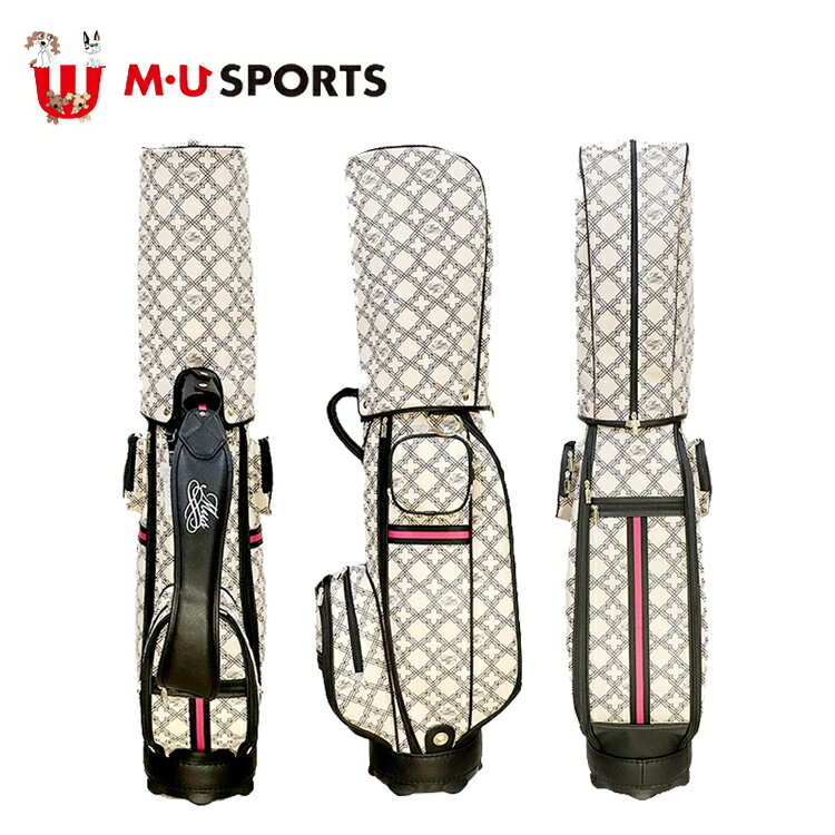 MU SPORTS　MU スポーツ キャディバッグ ゴルフバッグ 8.5型 レギュラーソール 703H6102 モノグラムプリント 