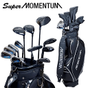 SUPER MOMENTUM GRADEONE スーパー モメンタム グレードワン メンズ 20点セット ゴルフ フルセット ( 1W 3W 5W 4U 5U 7I 8I 9I PW AW SW PT + CB + HC)【シニア】【飛距離】【フルセット】【キャディバッグ付き】 【ヘッドカバー付き】