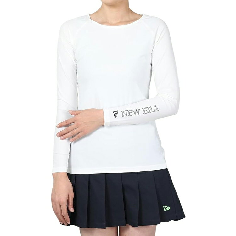 NEW ERA ニューエラ レディース 長袖 Uネック アンダーシャツ GFW LS UNDER TEE 14109002 ホワイト インナーシャツ トップス 吸汗速乾 アンダーウェア 女性 Womens