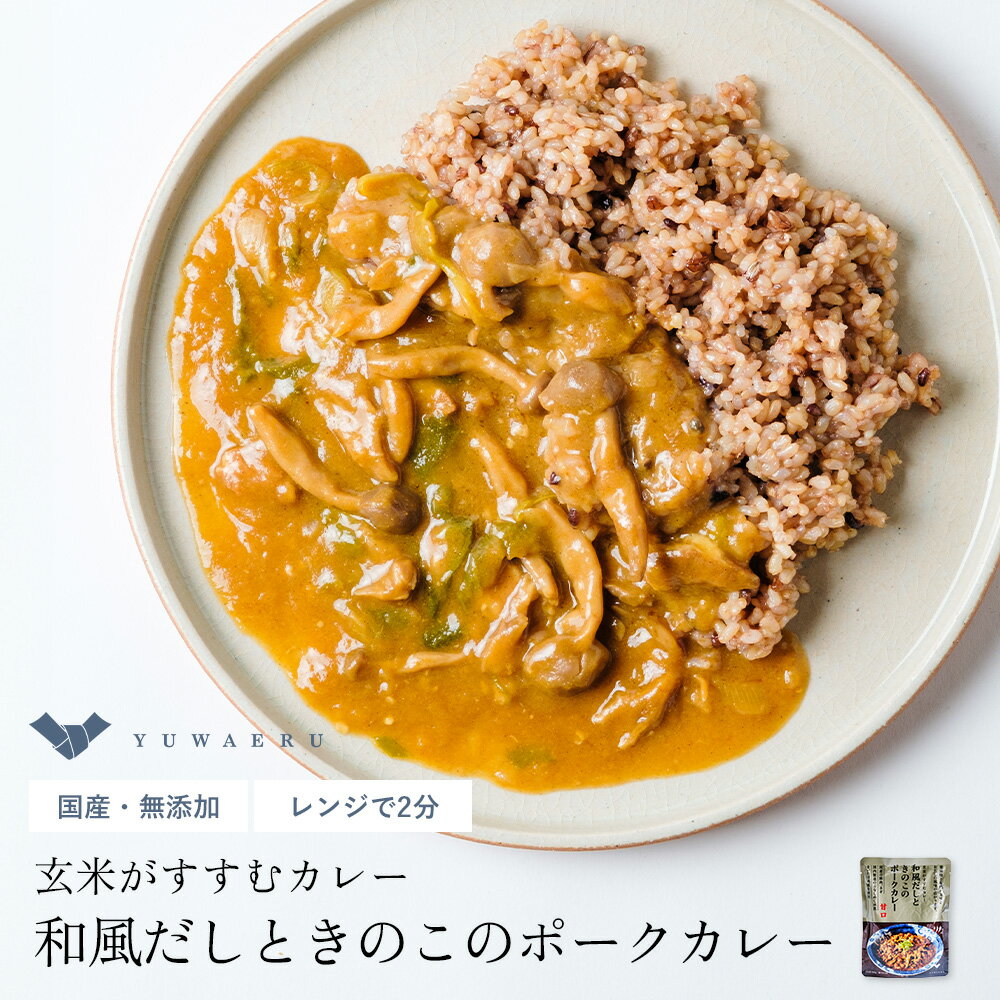 和風だしときのこのポークカレー3個セット レトルトカレー | レトルト レンジ カレー 温めるだけ レトルト食品 レンチン ご飯のお供 カレーライス お取り寄せ 化学調味料無添加 美味しい 常温保存 お弁当 カレールー 無添加 こども 子ども 甘口 子供 和風カレー 結わえる