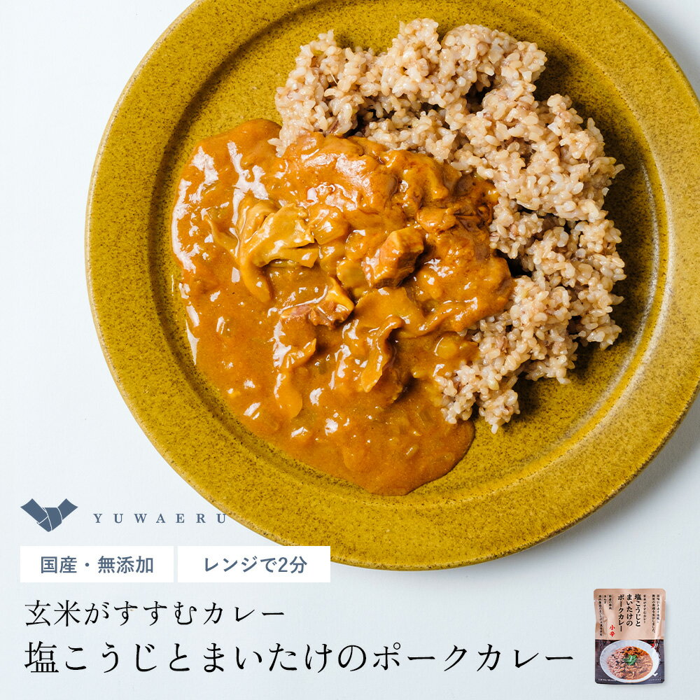 塩こうじとまいたけのポークカレー3個セット 糀カレー 糀 カレー レトルト | レンジ 無添加 温めるだけ レトルトカレー レトルト食品 レンチン ご飯のお供 カレーライス 化学調味料無添加 常温保存 美味しい カレールー こども 子ども 時短 塩麹 簡単調理 子供 結わえる