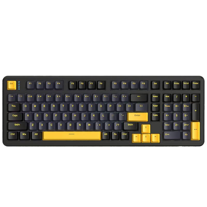 MAMBASNAKE × ATTACK SHARK X98 ゲーミングキーボード 102キー 3モード接続（Bluetooth/2.4G/有線）メカニカルキーボードワイヤレス ガスケット構造 5層消音設計 カスタムリニアブルーベリー軸 熱交換可