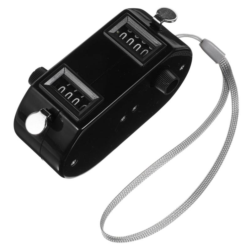 LIOOBO 野球 ツインピッチカウンター 4桁 投球数カウンター デュアルピッチカウンター 数取器 手持型 計数器 計取器 小型 防水 軽量 携帯便利 手動測定 球数 人数 ブラック