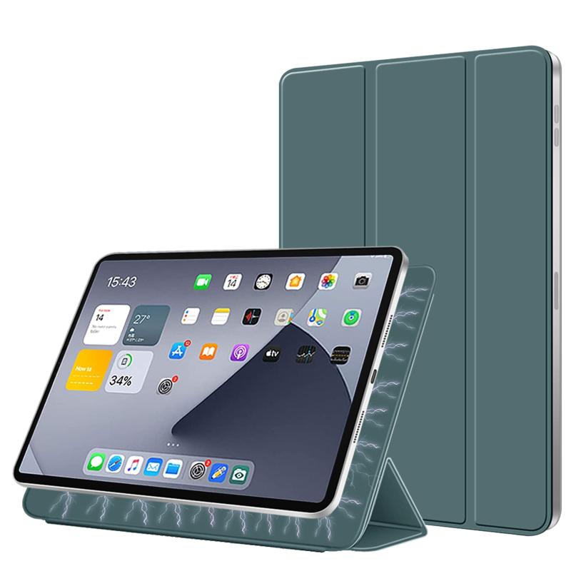 KenKe 新型 iPad Pro 11 ケース 2021 第三世代 軽量 柔らかいシリコン 高級PU材質 磁気吸着 カバー 三つ折り畳み可 スタンド マグネット付き 自動スリープ機能 iPad Pro 11 インチ 第3世代 に専用