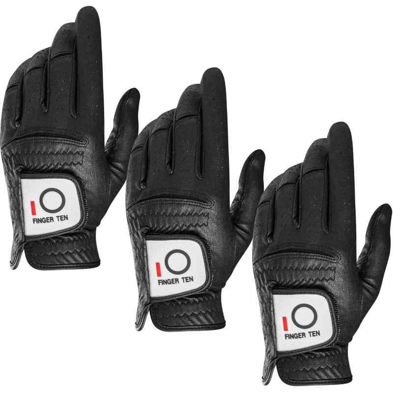 ゴルフグローブ メンズ マイクロファイバーレザー 3枚セット 柔らかめ 伸縮・通気・耐摩耗・滑りにくいグリップ 雨 汗に強い 全天候モデル ゴルフウェア STN18