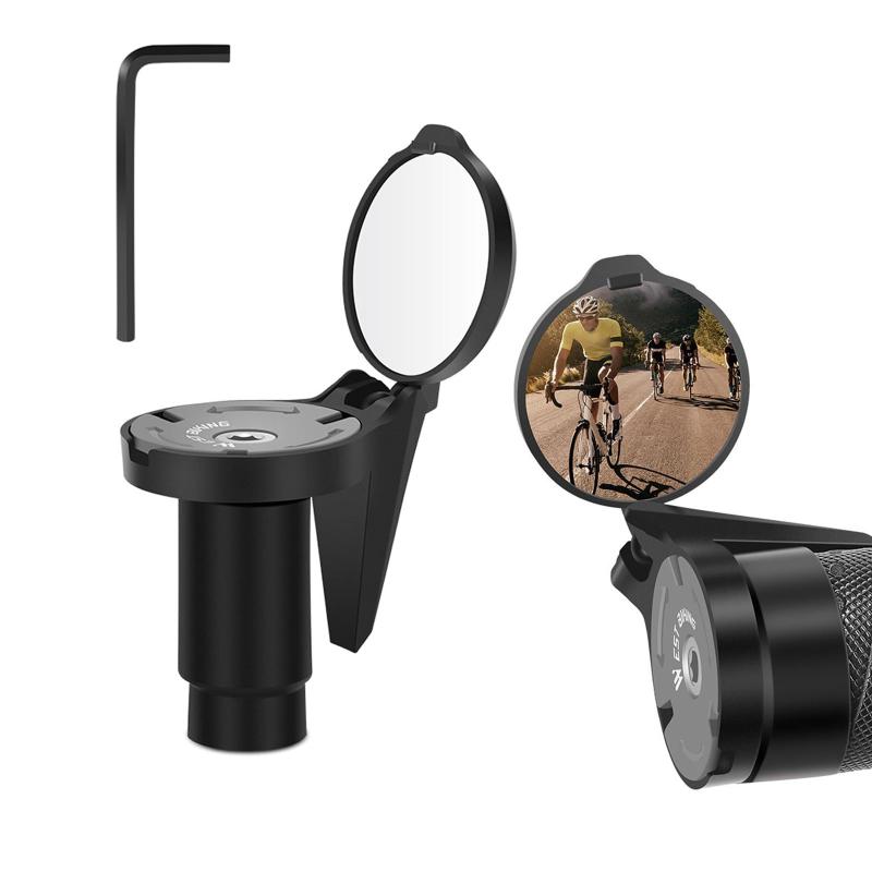 サムコス 自転車バックミラー 2個セット 360°回転 丸型 凸面 広視野角 戸外スポーツバイク用ミラー 簡単取付 調節可能 サイクリングミラー バーエンドミラー自転車ミラー