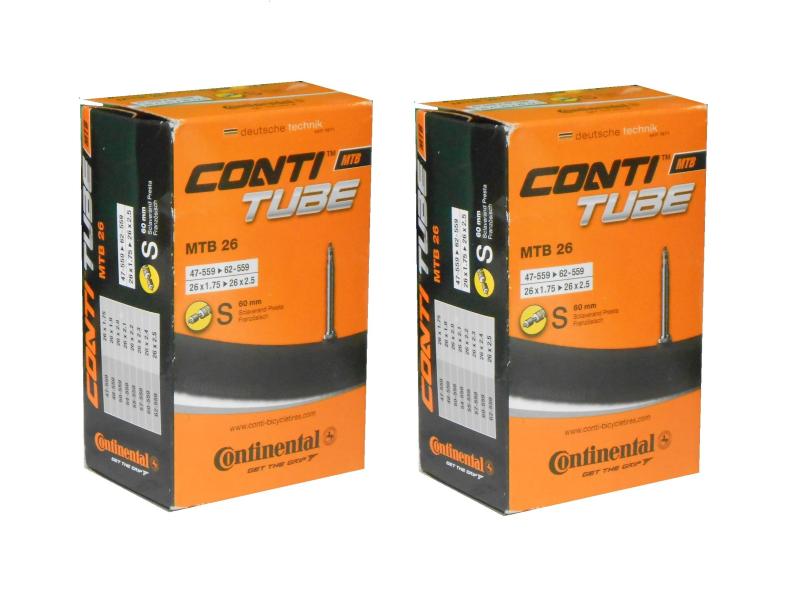 Rakuten - 2本セット コンチネンタル Continental MTB26 仏式チューブ 26x1.75-2.5 バルブ長60mm(47-559/62-559) [並行輸入品]