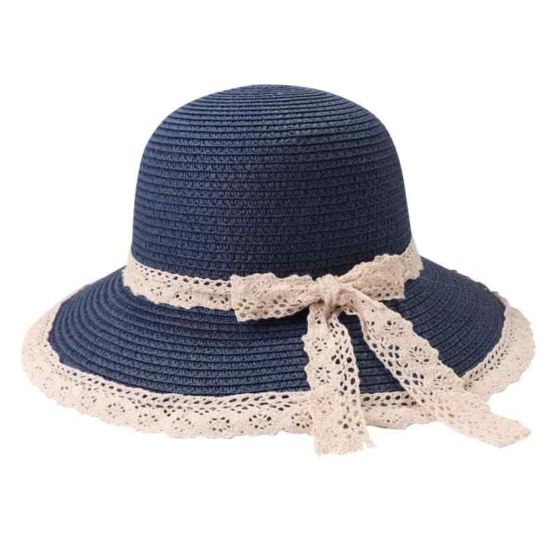 [ホワイトファング] 帽子 麦わら帽子 原宿系 レース リボン かわいい ロリータ フリル ハット レディー..