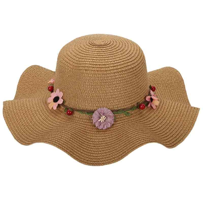[ホワイトファング] ハット フラワー デコレーション 無地 麦わら帽子 大きなツバ おしゃれ レディース..