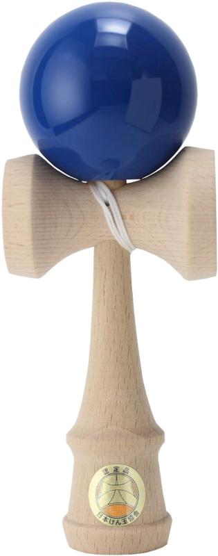 日本けん玉協会認定 New 競技用けん玉(大空)単色 青 国産品 (OZORA KENDAMA)