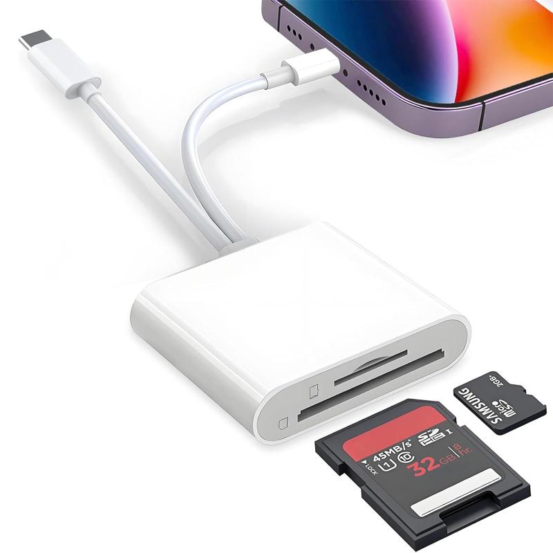 SDカードリーダー 【2025新登場】 i-Phone/Type-c TF SD microSD 変換アダプタ USB3.0 双方向 高速伝送 SD/TF変換アダプタ 最大1TB対応 写真/動画/データ保存 OTG機能 設定不要 i-phone/i-pa