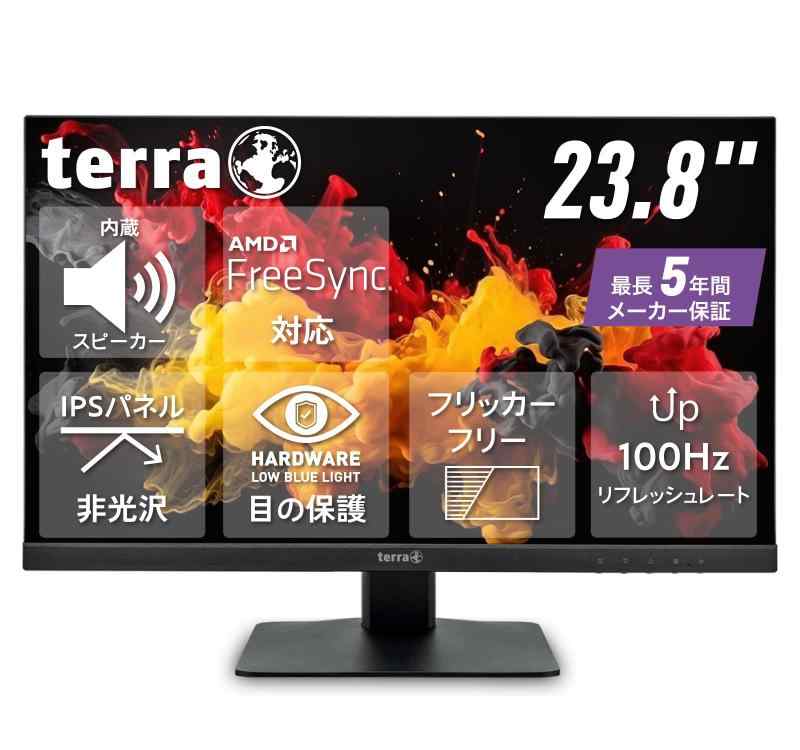 TERRA 2748W 27インチ モニター 最長 5年 IPS 非光沢 フルHD 100Hz HDMI/Displayport/USB Type-C ハードウェアブルーライトカット 3W×2スピーカー ヘッドホン端子 傾き調整