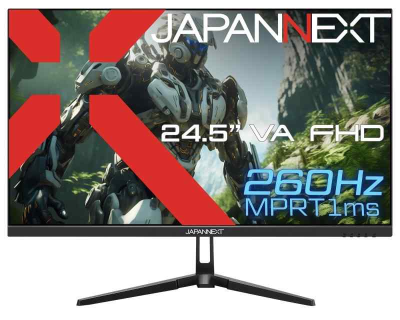 JAPANNEXT 24.5インチ VAパネル搭載 260Hz対応 フルHD(1920x1080)解像度 ゲーミングモニター JN-V245FHDR260AJ HDMI DP HDR 260Hz
