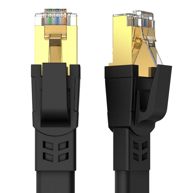 Ankuly CAT8 LANケーブル カテゴリー8 ウルトラフラットケーブル 40Gbps/2000MHz ランケーブル やわらか FTPシールド イーサネットケーブル サーバー 企業様向け 業務
