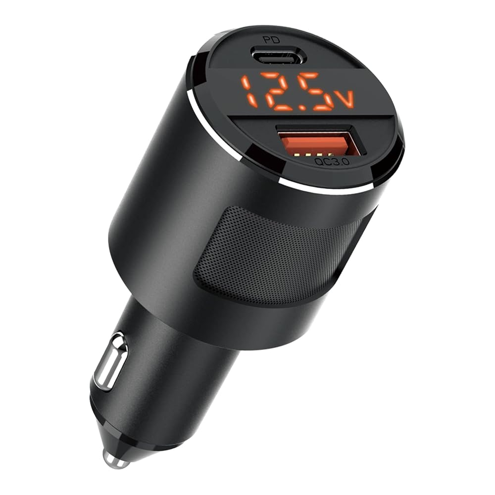 セイワ(SEIWA) 車内用品 充電器 DCパワープラグC+A PD65W F344 電圧表示 アルミ USB Type-A USB Type-C..