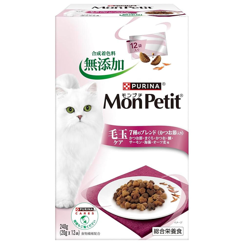 モンプチ ボックス 成猫用 毛玉ケア 7種のブレンド かつお節・まぐろ・かつお・鯛・サーモン・海藻・大..
