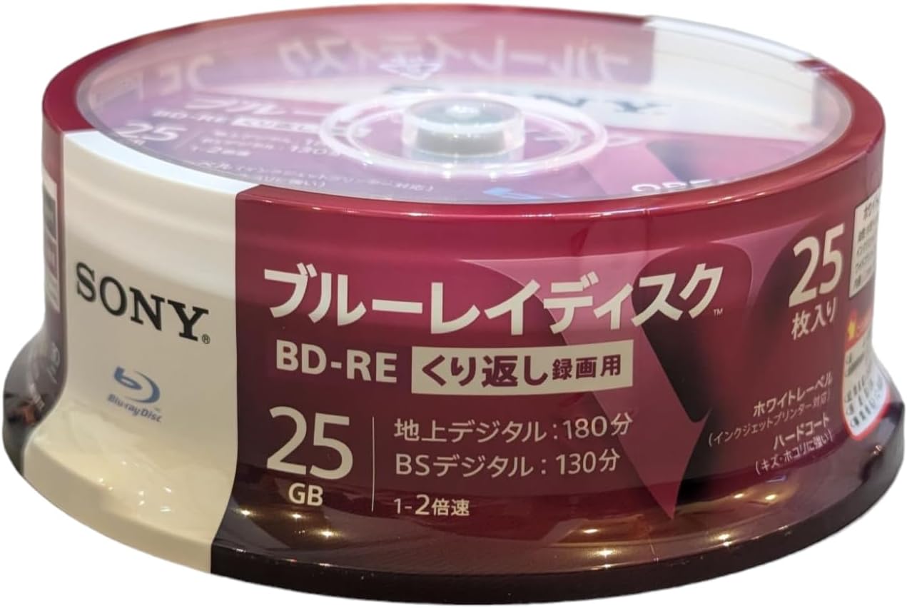 【最安値挑戦中】ソニー(SONY) ブルーレイディスク BD-RE 2倍速1層 Vシリーズ 25BNE1VLPP2 25枚入