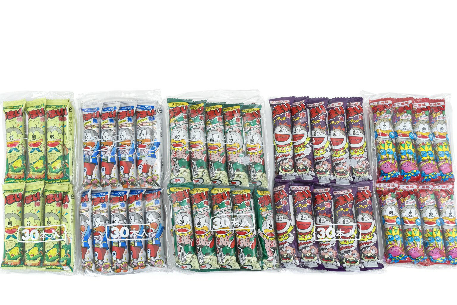 やおきん うまい棒 5種 コーンポタージュ味・チーズ味・めんたい味・やさいサラダ味・たこ焼き味 計150本 うまいぼう うまい棒