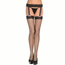 黒 網 ストッキング ガーターベルト 2点セット 一体 ガーターストッキング サスペンダーストッキング セクシー レディース サルート ベルト コスプレ セクシ...