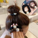 パール付きシュシュ ヘアゴム パール 付き シュシュ パール付きヘアゴム からまない かわいい ビーズ リングゴム おしゃれ 大人 大人っぽい キッズ 子供 人...