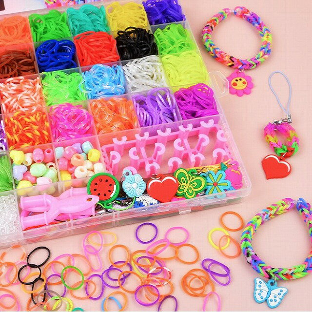 シリコン ヘアゴム 3500本 シリコンゴム キッズ ミサンガ ブレスレット アンクレット 髪 ゴム ビーズ ..