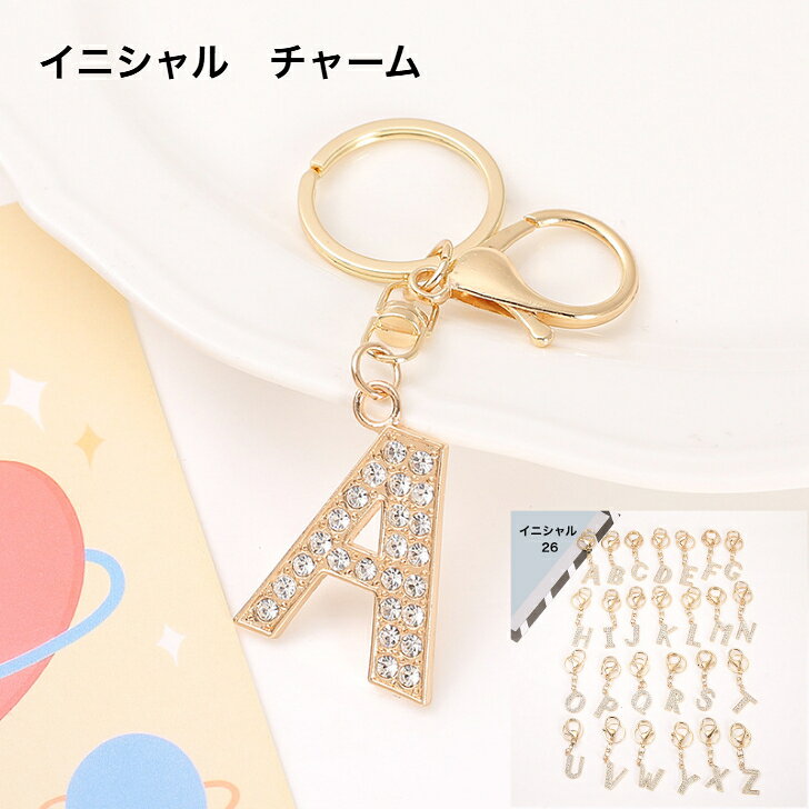 チャーム バッグチャーム キーホルダー キーリング イニシャル ストラップ モチー...