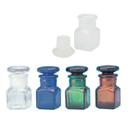 【特価商品】角薬瓶 グリーン 縦27×横27×高さ52mm 1個入 堀内製作所