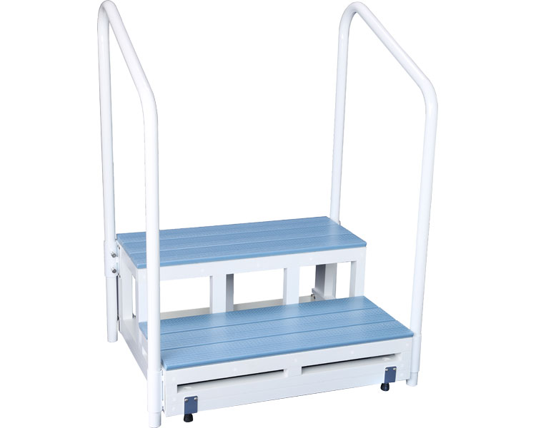 バリアフリー踏台　2段手すり2本タイプ　高さ17cm ピンク H17×2段 F2-2T バリアフリータケウチ