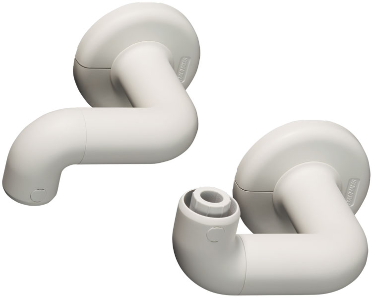 040-7316 32ソフトアクアレール　オフセットブラケット（上下セット） ホワイト SAQ-06W マツ六