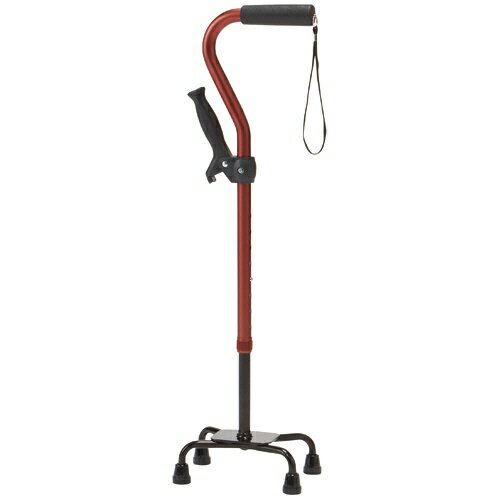 補助グリップ付 アルミ製 4点支柱杖 AQS-10RE レッド マキテック