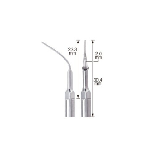 医療機器 スケーラーチップ EMSタイプ ペリオ用 P3 全長/30.4mm、作業部長/23.3mm、作業部最大幅/2.0mm、作業部断面/円形 1本 WOODPECKER