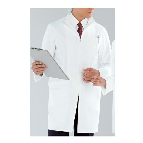 KAZEN メンズハーフコート オフホワイト 113-90