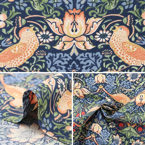 【数量5から】 生地 『moda fabrics William Morris ウィリアムモリス Strawberry Thief シーチング 8176-44』 yuzawaya-2-10109518 手芸と生地のユザワヤ2号館 サンプル画像3