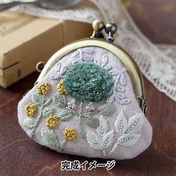 刺しゅうキット 『スミルナフラワーのミニがま口 グリーン PHC-115-2』 Piece ピース