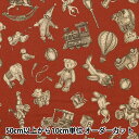 【数量5から】 生地 『シーチング Good old days レッド CR8886-1D』 コスモテキスタイル