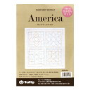 刺しゅうキット 『手縫いの花ふきんキット SASHIKO WORLD America サンプラースクエア KSW-005』 Tulip チューリップ