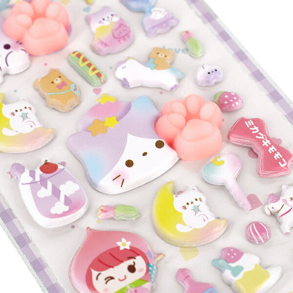 ぷっくりシール『ミカヅキモモコ 肉球ぷにぷにシール 肉球ねこ NQA-04』 yuzawaya-2-10232899 手芸と生地のユザワヤ2号館 サンプル画像2
