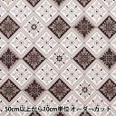 【数量5から】 生地 『シャーティング タイル柄 グレー CC823189-3』 YUWA 有輪商店 シャルマンコレクション(3)