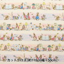 生地 『オックス カットクロス 約110cm×50cm ピーターラビット ピクチャーブック柄 ピンク×ピーチ PROK-07B』