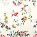 生地 『キャンバス カットクロス(約70cm×50cm) Cath Kidston バーズアンドローズ マルチ C-BIRD-AND-R』