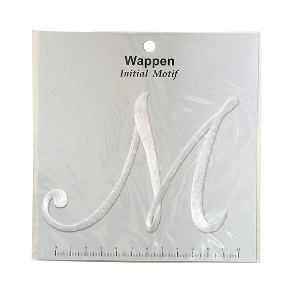 ワッペン 『イニシャルモチーフワッペン 白 M IMW』 KIYOHARA 清原