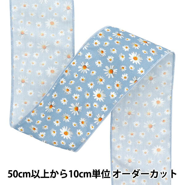 【数量5から】 リボン 『フラワープリントリボン 約6.5cm 5番色 K251T-TPY11』